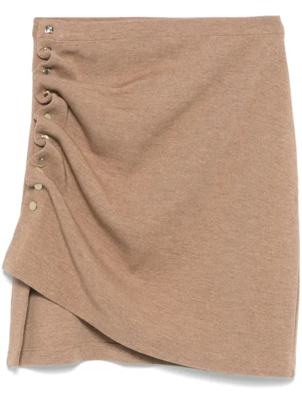 Rabanne Gathered Mini Skirt in Neutrals