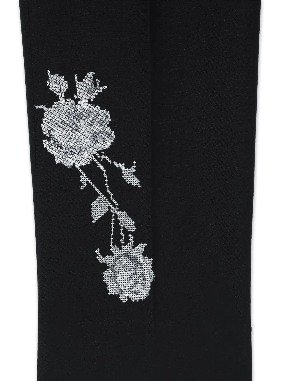 MAISON AVA Broek met bloemen-jacquard Zwart
