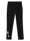 MAISON AVA floral-jacquard trousers - Black