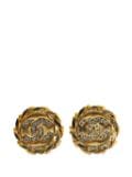 CHANEL Pre-Owned 1990-2010 Gold Plated CC Clip On costume earrings