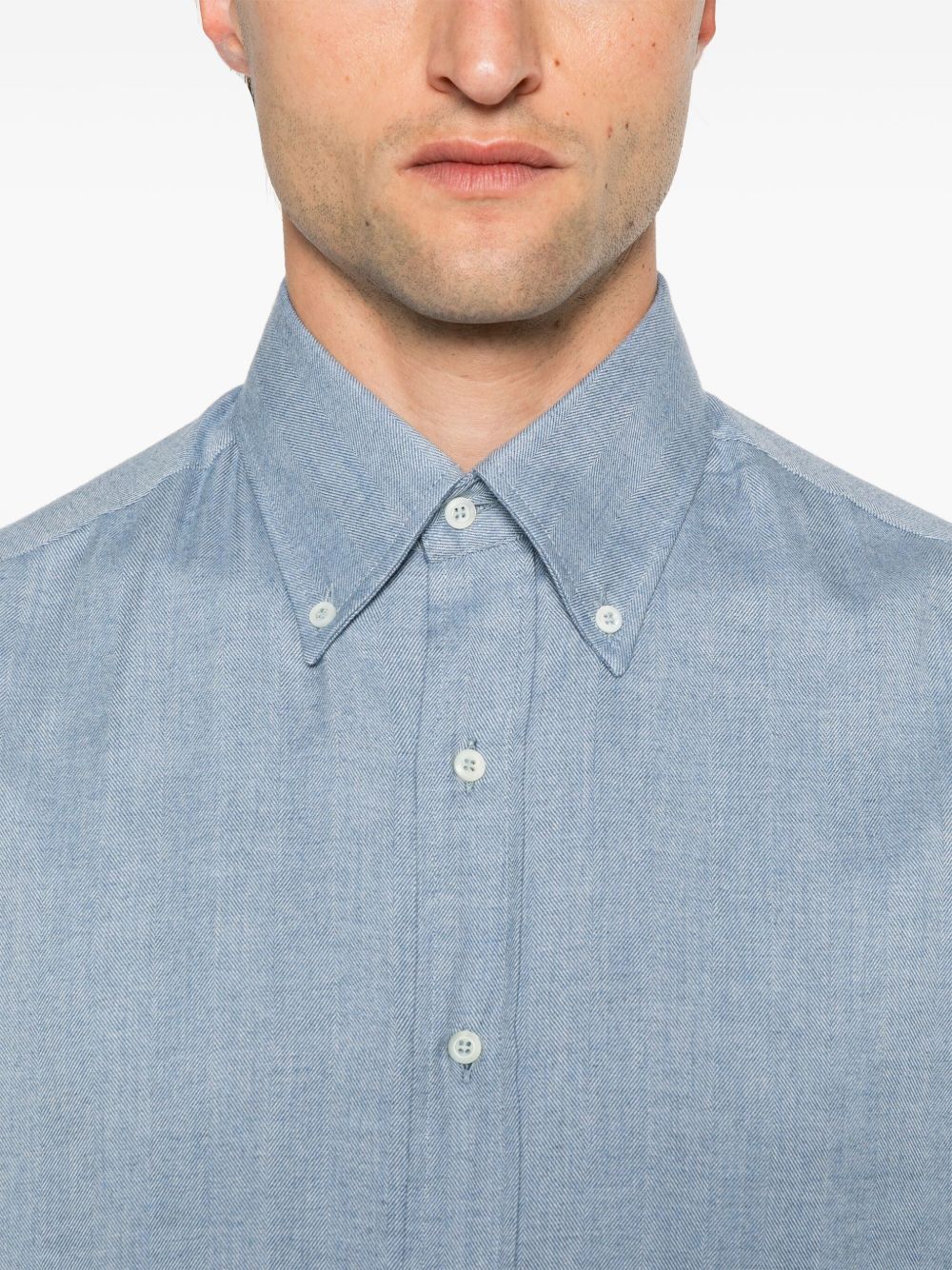 Buy online Brunello Cucinelli herringbone-pattern shirt Men