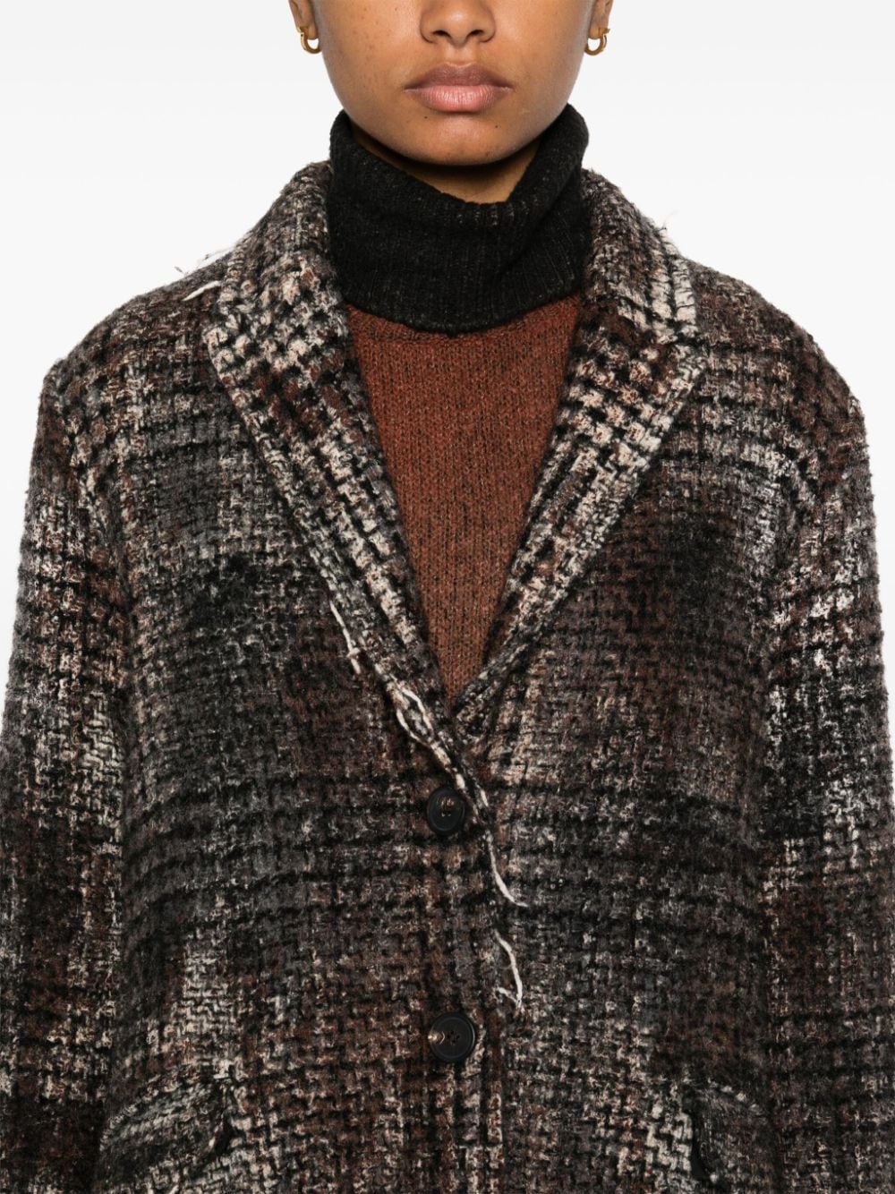 Shop Avant Toi Principe Di Galles-pattern Coat In Brown