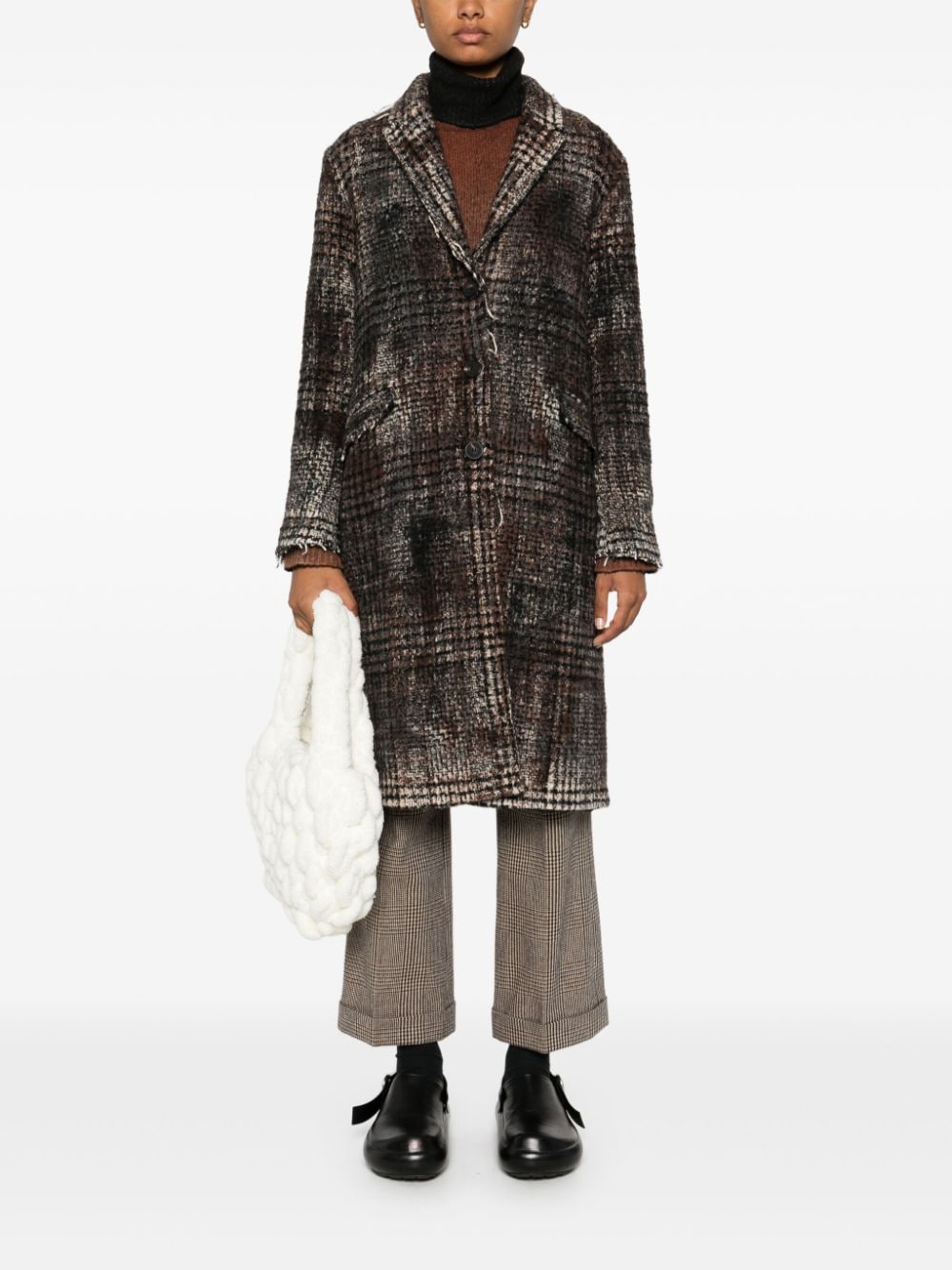 Shop Avant Toi Principe Di Galles-pattern Coat In Brown