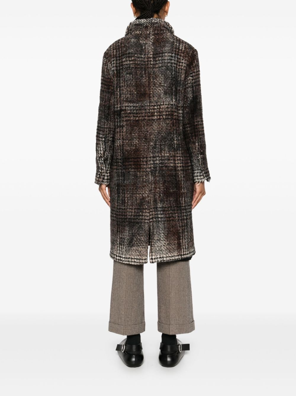 Shop Avant Toi Principe Di Galles-pattern Coat In Brown