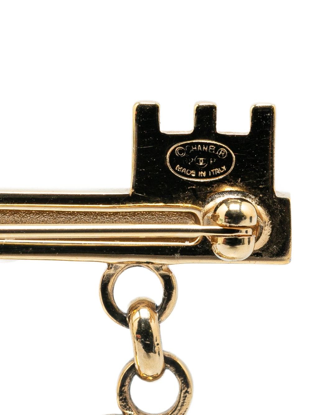 CHANEL Pre-Owned 2002 vergulde Heart Lock and Key Pin kostuum broche - Goud