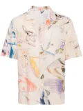 Paul Smith sketchbook print cotton shirt - Pink