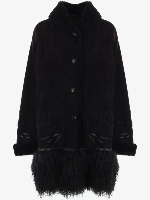 Ermanno Scervino abrigo texturizado con diseño bordado