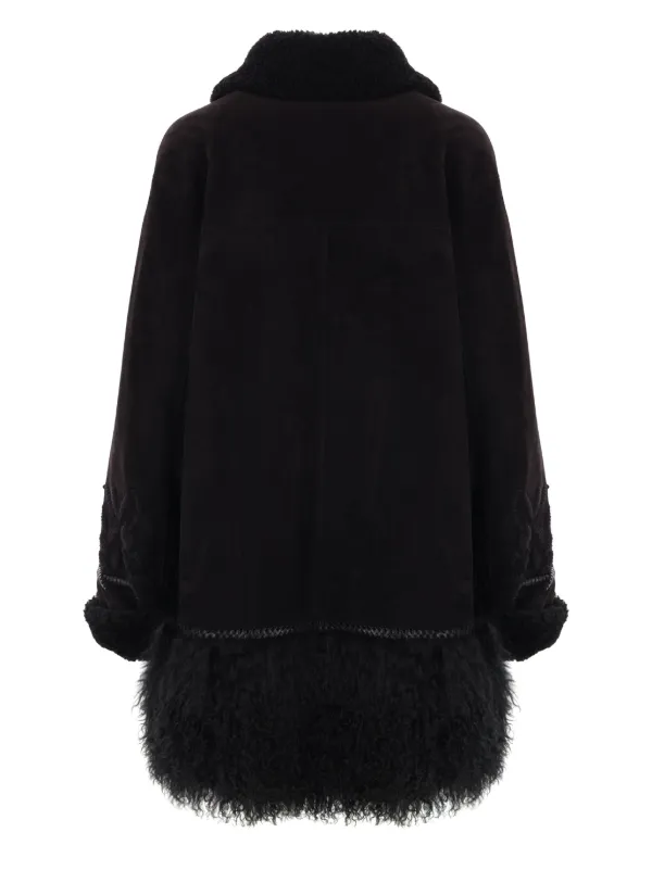 Embroidered shearling coat hotsell