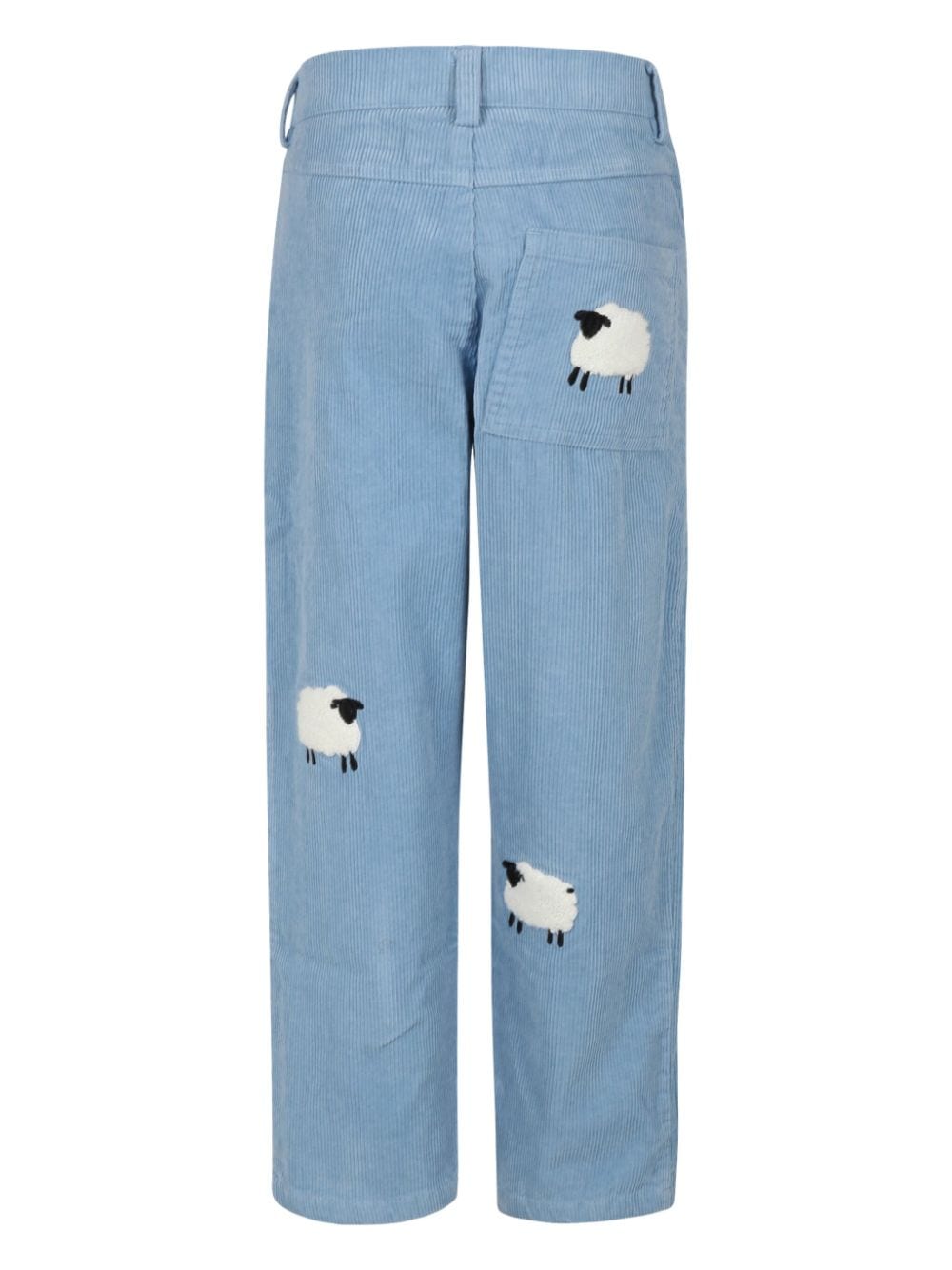 Stella McCartney Kids Ribfluwelen broek met borduurwerk - Blauw