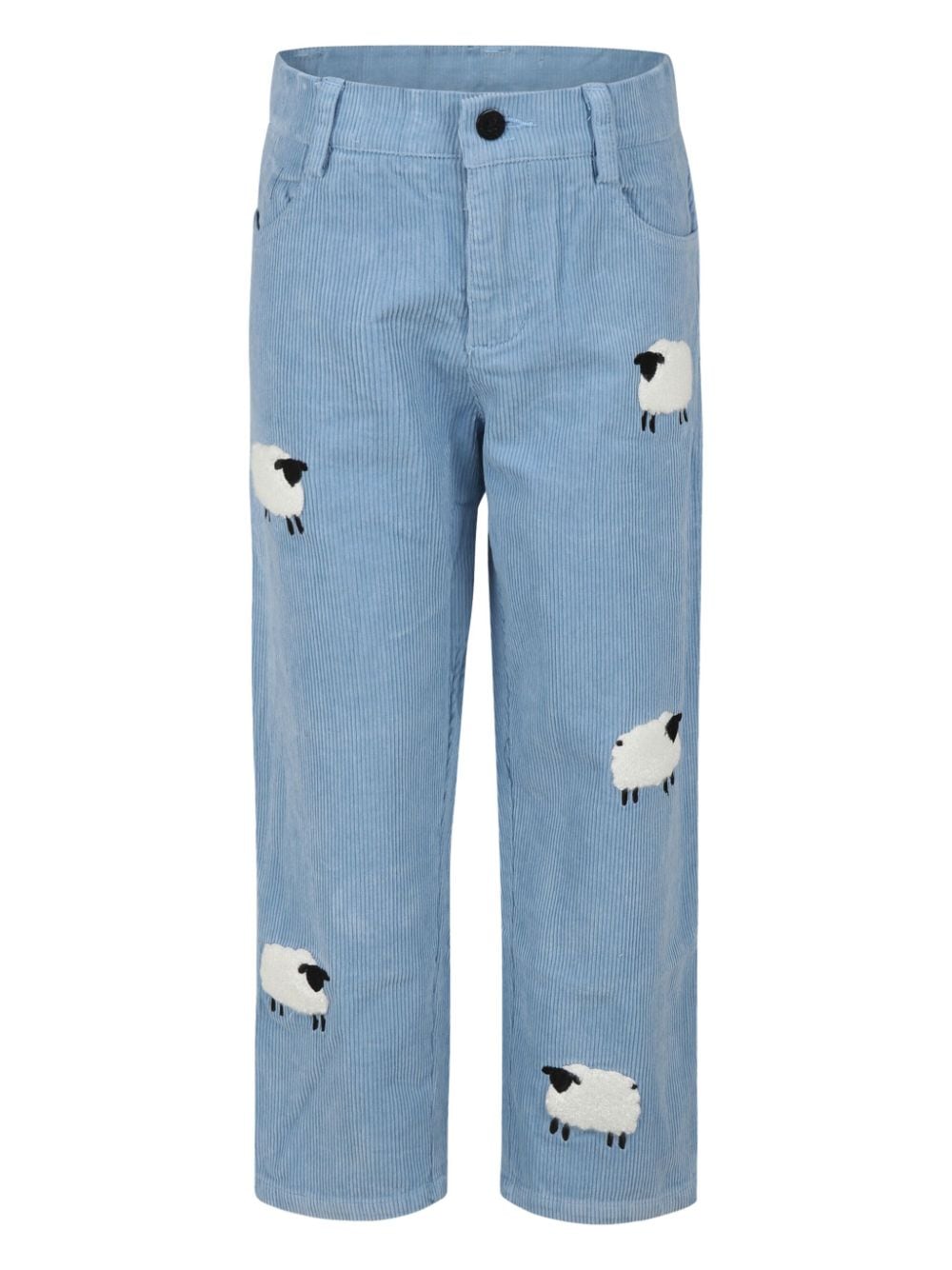 Stella McCartney Kids embroidered-sheep corduroy trousers - Blu