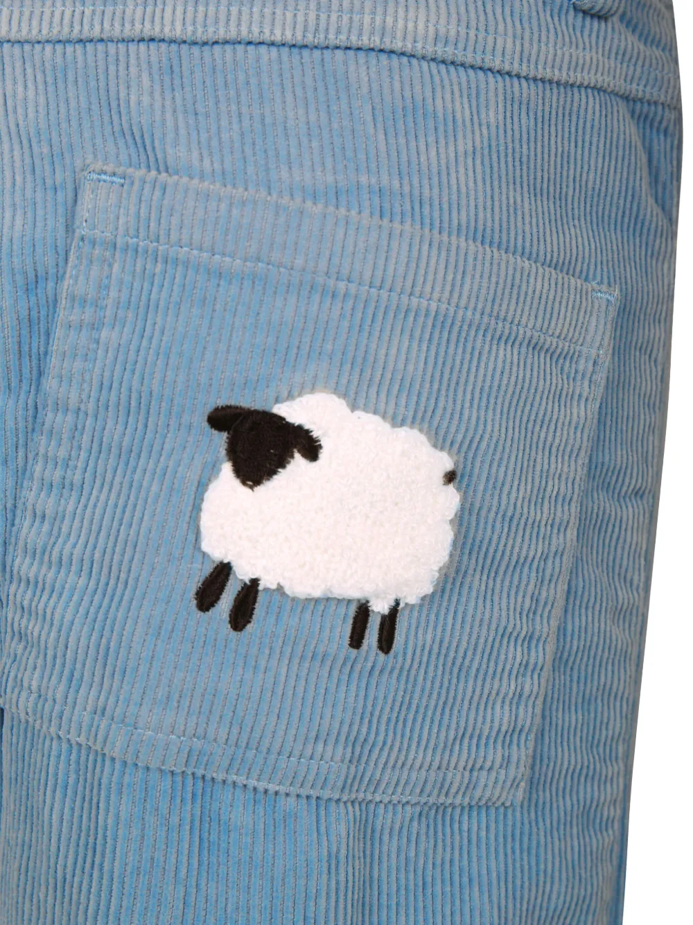 Stella McCartney Kids Ribfluwelen broek met borduurwerk Blauw