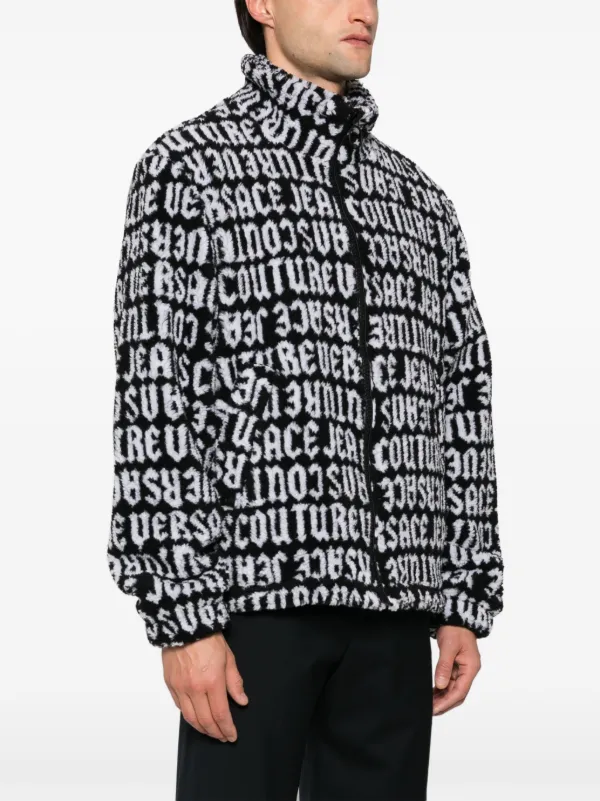 Versace Jeans Couture Logomania Teddy Jacket | Black | FARFETCH