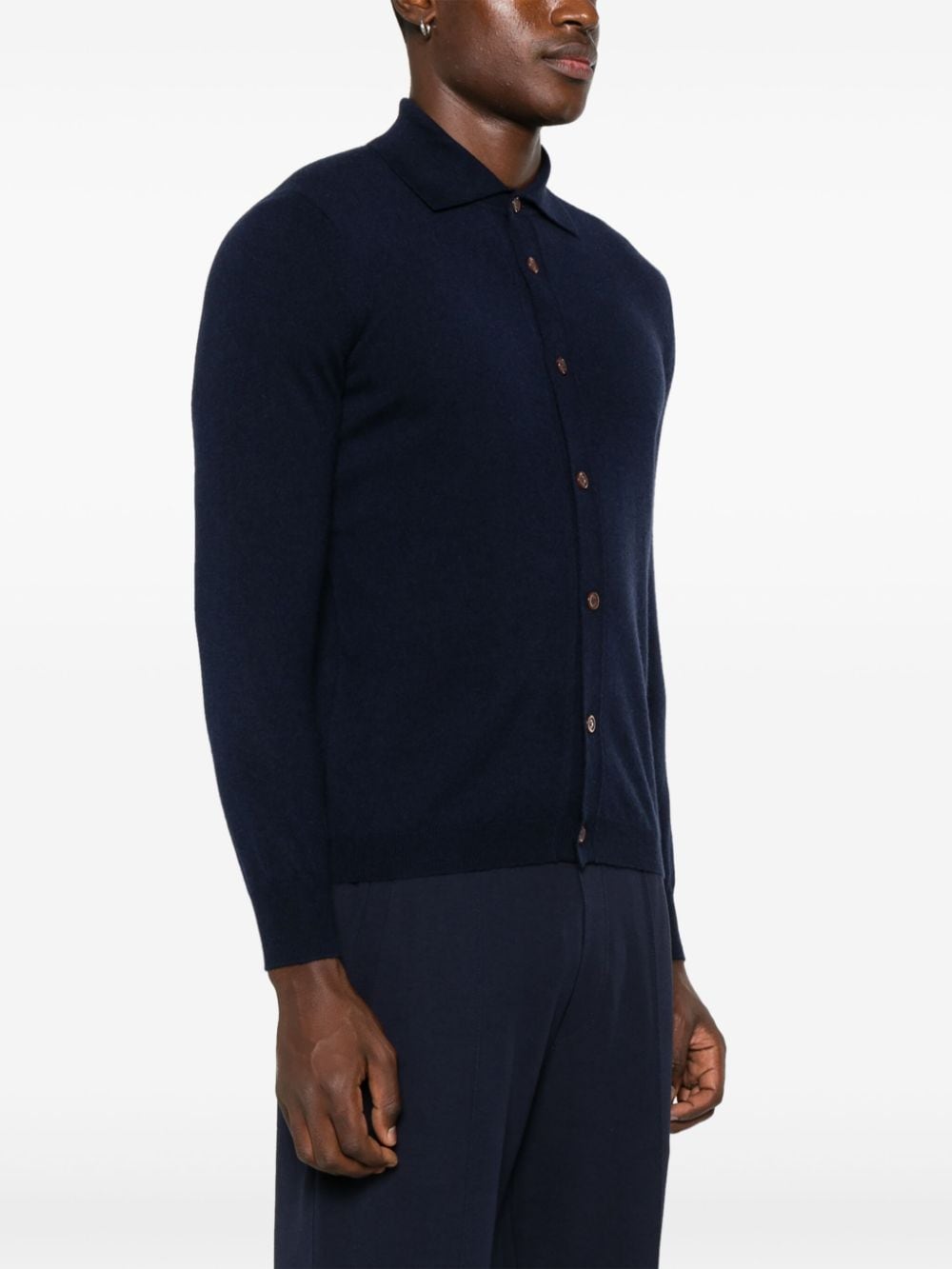 Shop Brunello Cucinelli Cashmere Cardigan In Blue