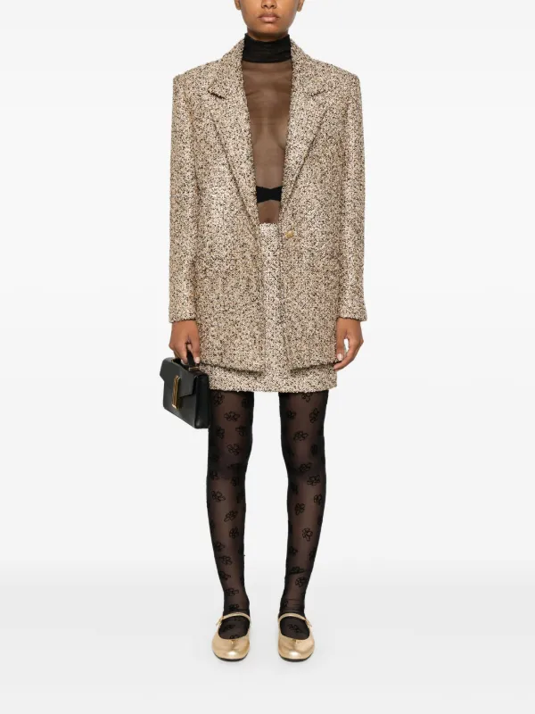 ALESSANDRA RICH★素敵！メタリックツイードミニスカート ALESSANDRA RICH Checked sequin-embellished metallic tweed