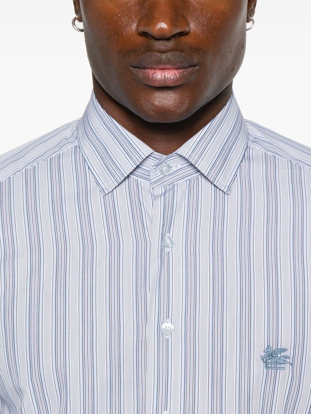 Shop Etro Pegaso Embroidery Shirt In Blue