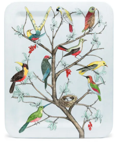 Fornasetti birds-motif decorative tray (48cm x 60cm)
