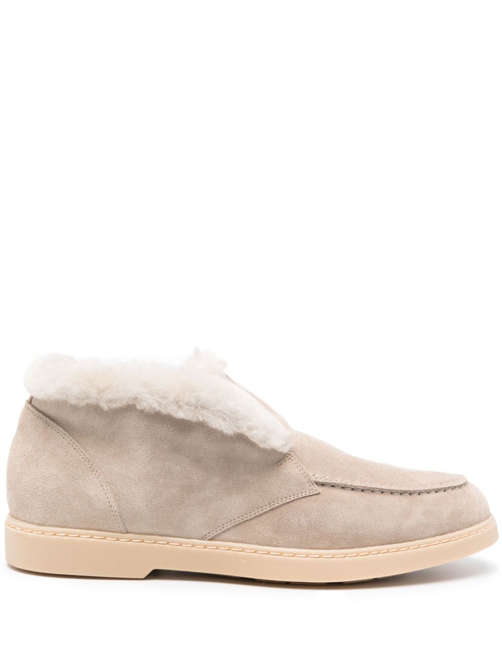 Doucal's shearling suede loafers Grey