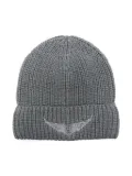 Zadig & Voltaire Kids logo-embroidered beanie hat - Grey