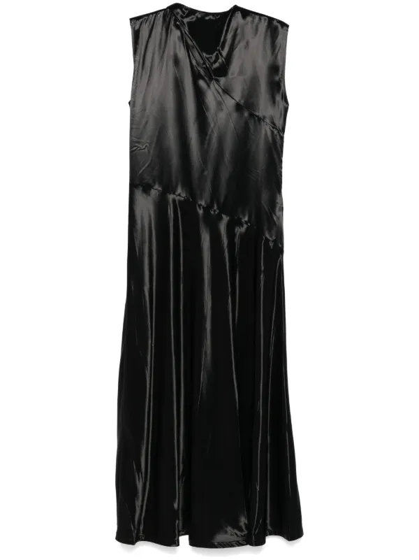 Jil Sander ビスコースサテンドレス Jil Sander サテン ドレス | ブラック | FARFETCH JP