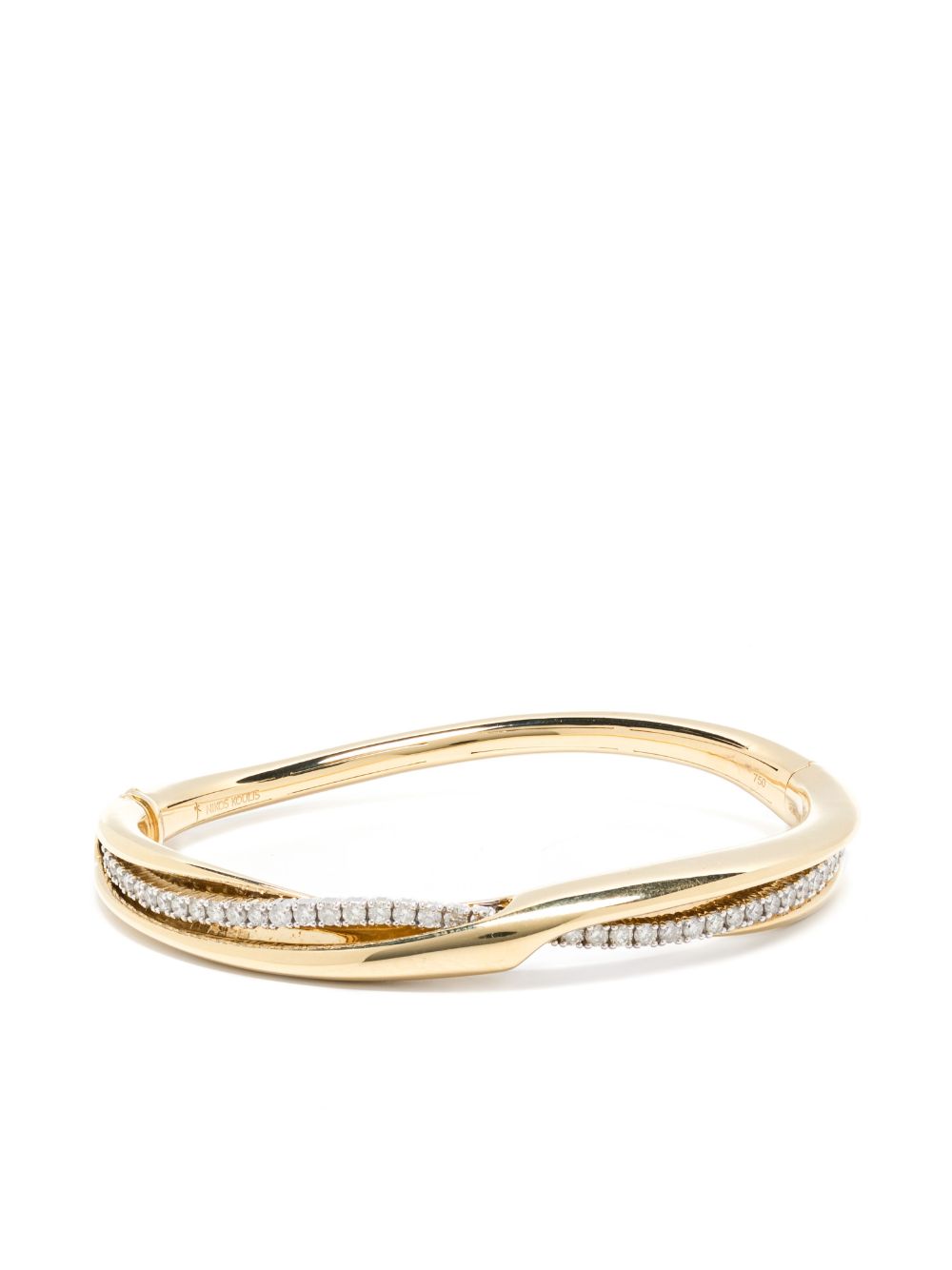 18kt yellow gold white diamond bangle