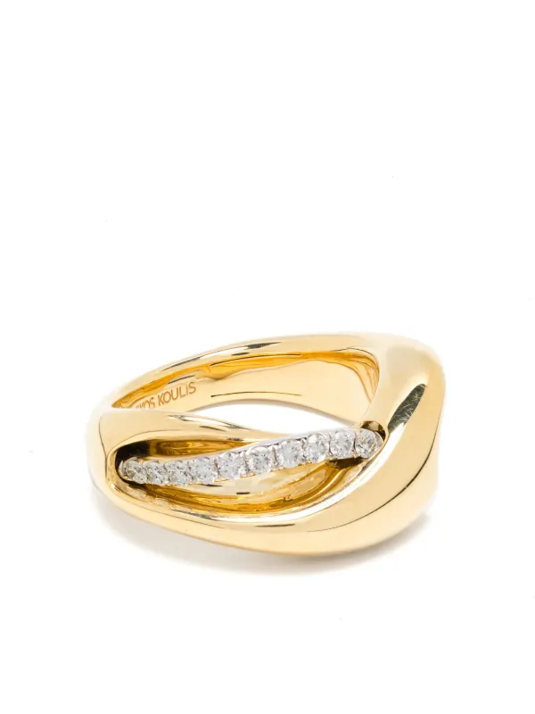 Nikos Koulis 18kt Yellow Gold Interwoven Diamond Ring