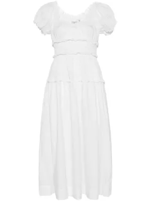 GANNI リボンディテール ワンピース | ホワイト | FARFETCH JP