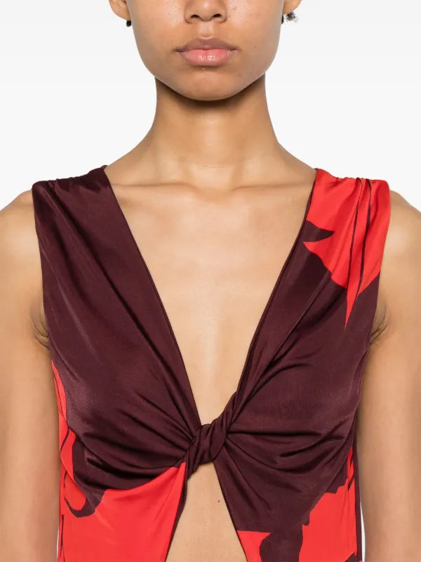 red dress pants for men Johanna Ortiz Red Petals Maxi Dress in Papaver Somniferum, Ecru, Red, & Black