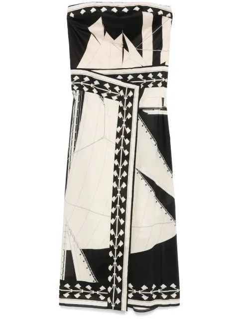 Johanna Ortiz Sailboats Ponton Afternoon midi-jurk