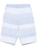 Comme Des Garçons Shirt layered striped shorts - Blue