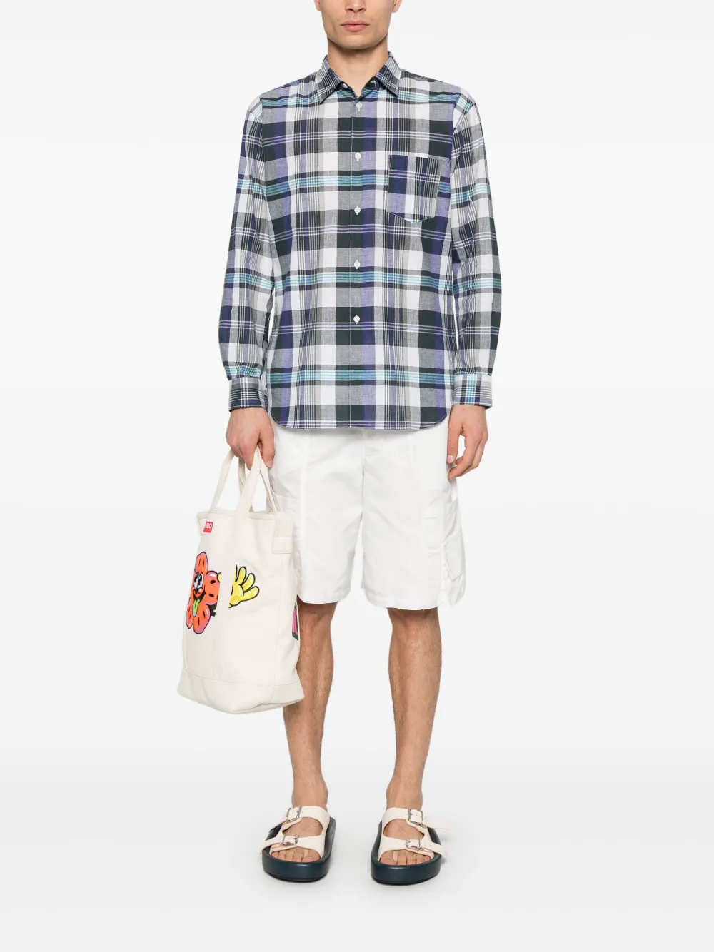 Comme Des Garçons Shirt Geruit overhemd - Blauw