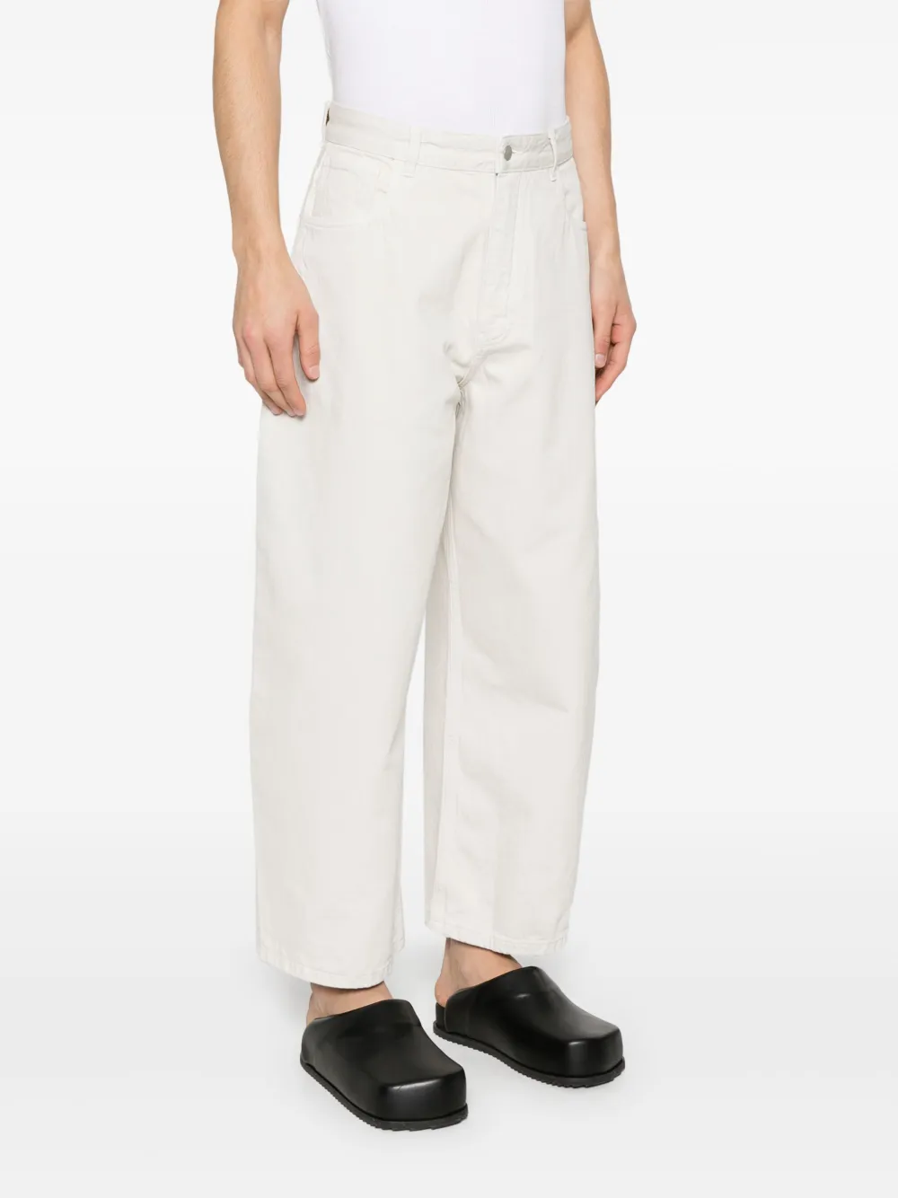 Studio Nicholson Jeans met geverfd effect Wit