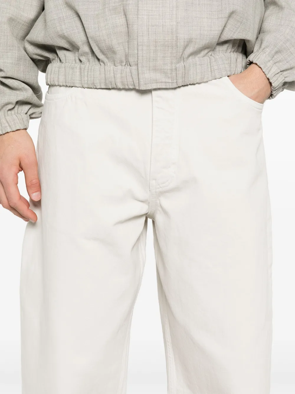 Studio Nicholson Jeans met geverfd effect Wit