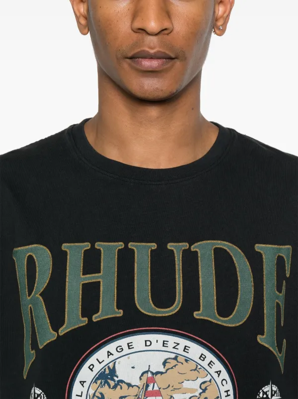 【関税込み】Rhude ブラック 'Monaco Regatta' Tシャツ Rhude Monaco Regatta T-shirt Vintage Black Men's - SS25 - US