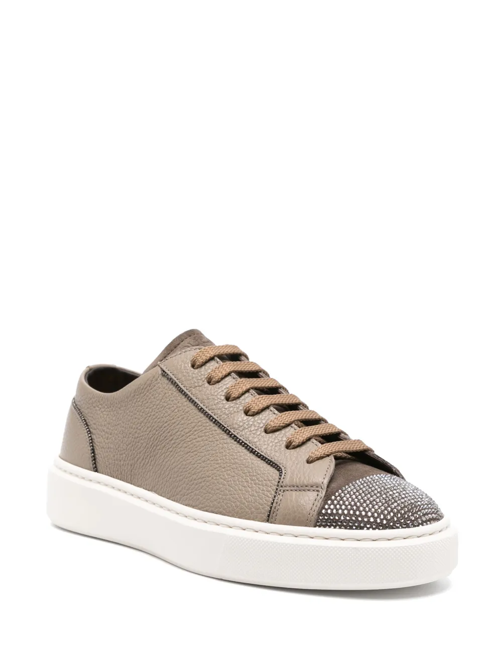 Doucal's Sneakers verfraaid met kristallen - Bruin