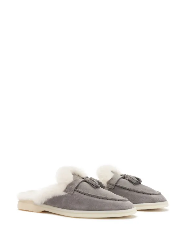 Gray suede mules online