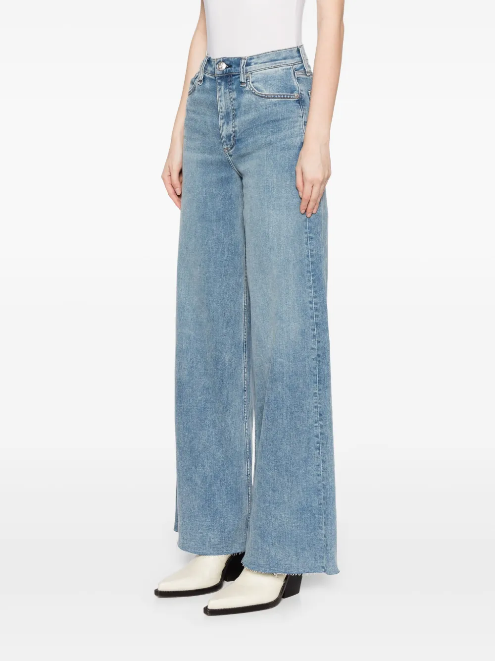 Rag & Bone Whitney Sophie High-rise Wide-leg Jeans In 蓝色