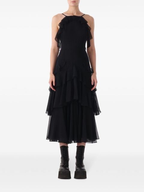 Jason Wu vestido midi con detalles de volantes