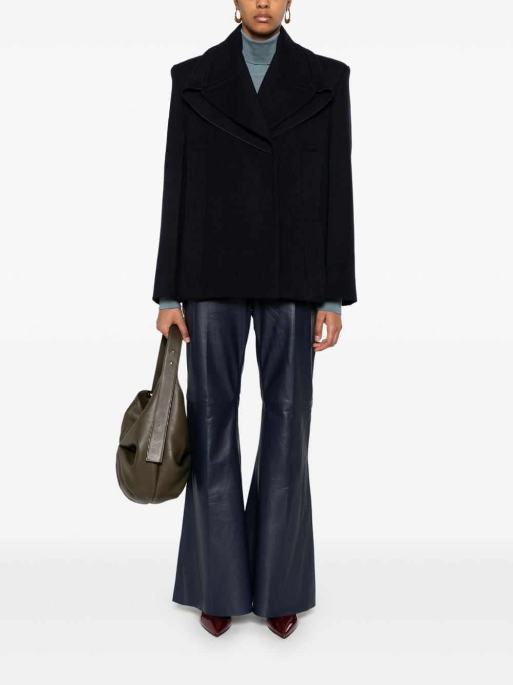 Victoria Beckham Leren broek - Blauw