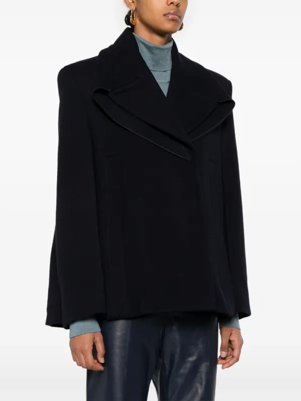 Victoria Beckham pointed-shoulder Peacoat | Blue | FARFETCH SG