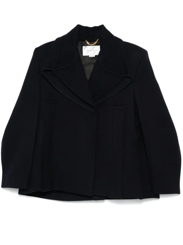 【関税込み】VICTORIA BECKHAM 'Pointed Shoulder' coat Victoria Beckham Pointed Shoulder Coat In Blue - 38% Off