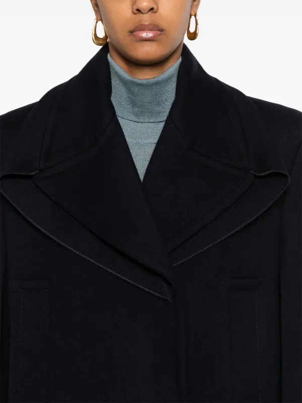 Victoria Beckham pointed-shoulder Peacoat | Blue | FARFETCH SG