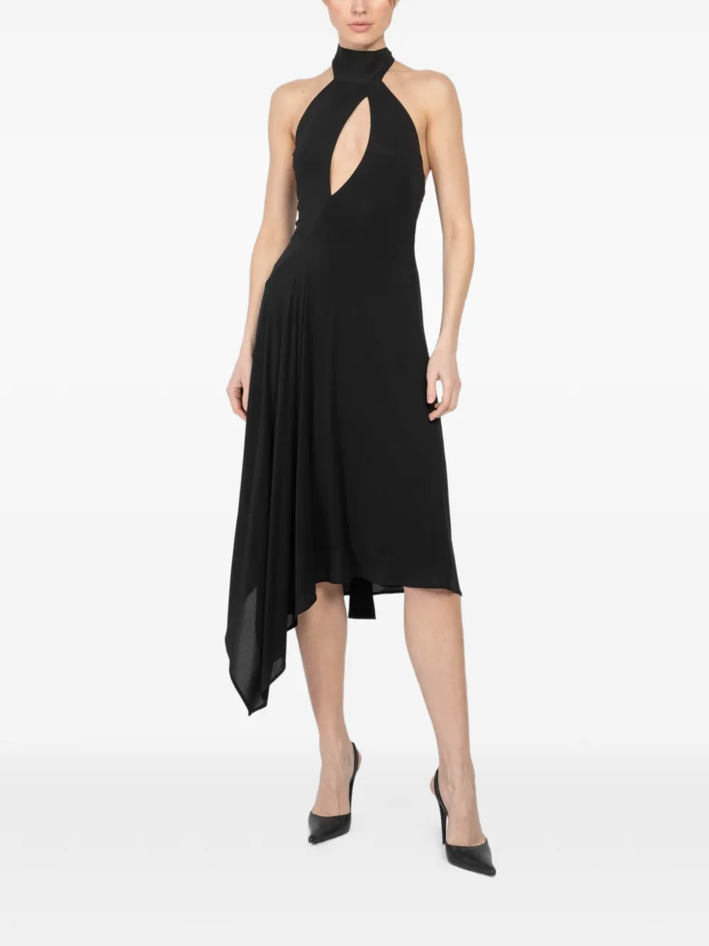 Magda Butrym halterneck cutout dress - Zwart
