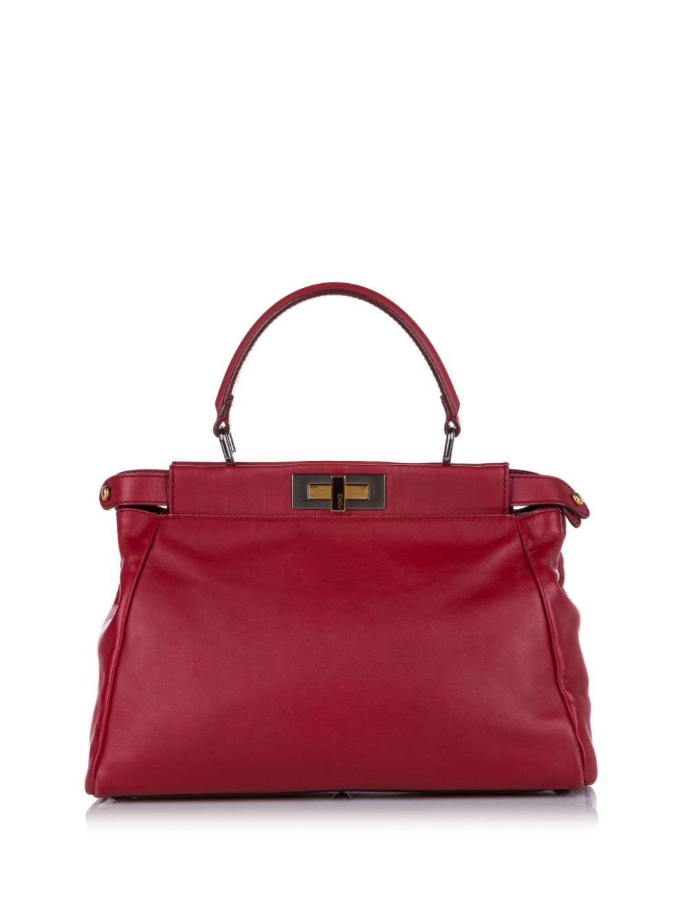 Fendi Pre-Owned Medium Peekaboo Leather satchel - Rood