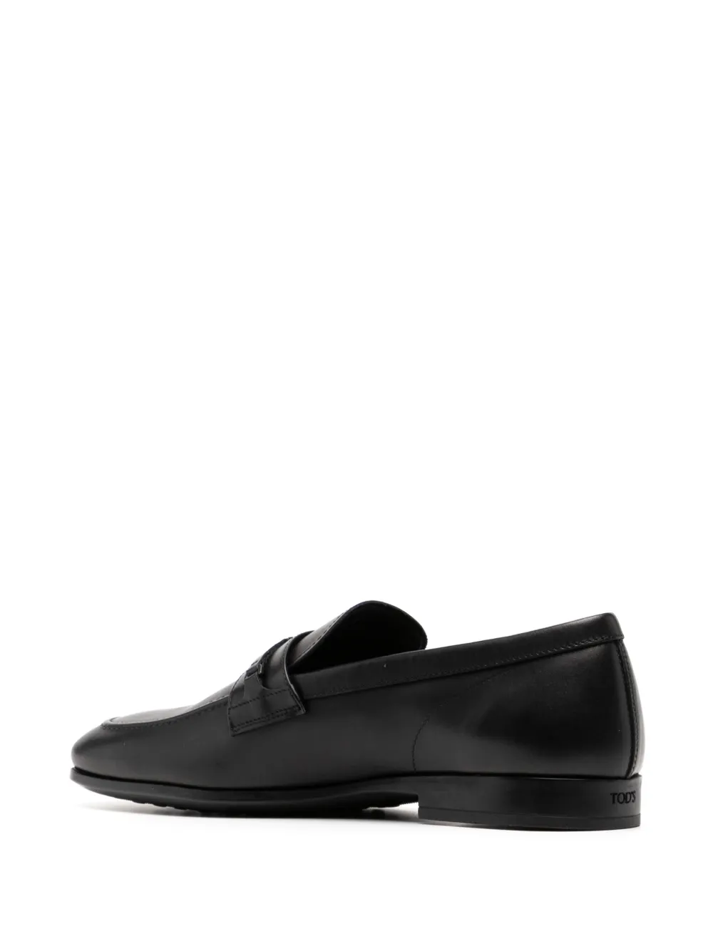 Tod's leather slip-on loafers Black