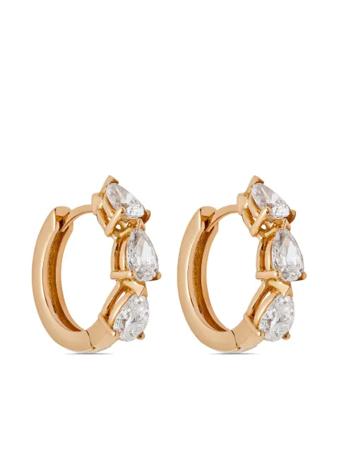 Jewels Aficionado aretes Huggies en oro rosa de 18kt con diamante