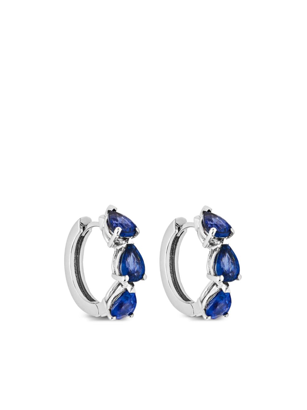 18kt white gold Huggies sapphire earrings