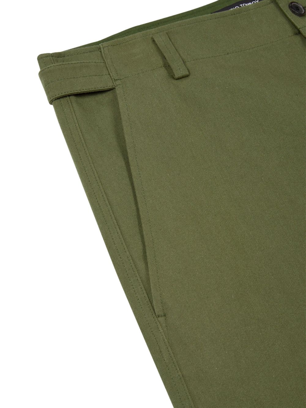 Shop Studio Tomboy Cotton Tapered Trousers In Green