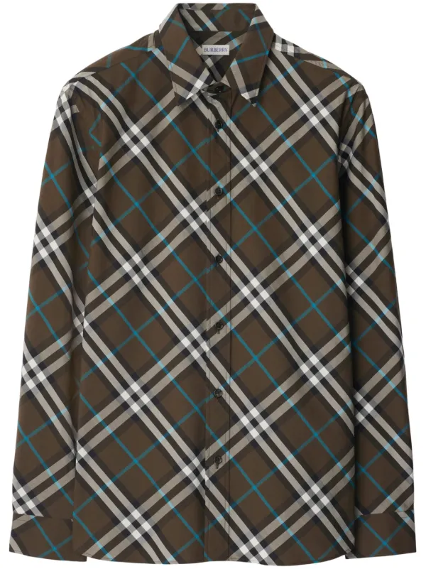 Burberry check pattern Shirt Brown FARFETCH TR