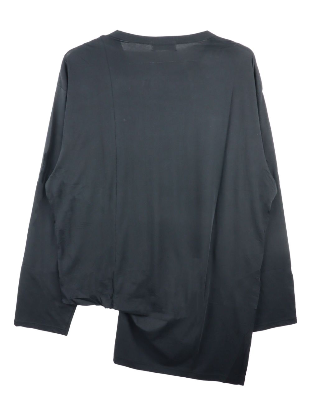 Yohji Yamamoto asymmetric long-sleeved T-shirt - Zwart