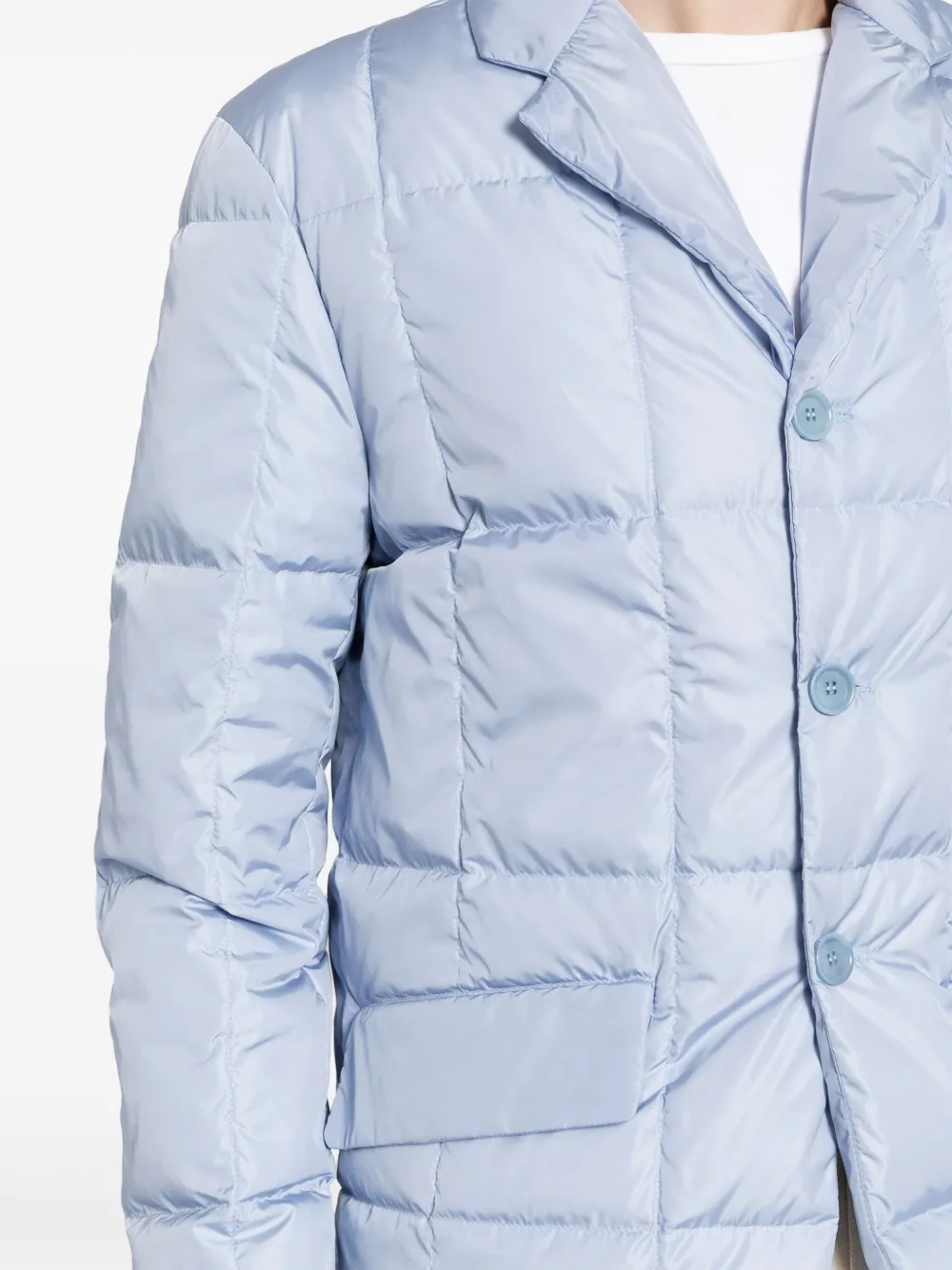 Shop Aspesi Padded Single-breasted Blazer In Blue